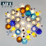 简约现代彩色双层玻璃罩泡泡圆球吊灯艺术设计创意客厅餐厅灯具