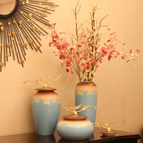 新中式欧式美式复古样板间家居软装饰品陶瓷摆件储物罐花瓶