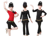 儿童拉丁舞蹈服装长短款裤裙拉丁服练功服 女童表演服演出服拉丁