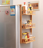 楠竹冰箱侧壁挂架厨房置物架调味架简易层架浴室收纳架子实木特价
