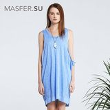 Masfer．SU玛丝菲尔素品牌女装夏季新款时尚茧型无袖针织连衣裙