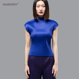 Naeesny原创设计女装春夏季三宅褶皱新款一生修身显瘦大码短袖T恤