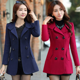 韩版衣服25-30-35-40岁秋冬装中年少妇女装呢子大衣短款毛呢外套