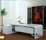 上海办公家具 简约现代办公桌 白色烤漆老板桌 时尚大班台总裁桌