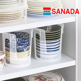 日本进口厨房碗碟架沥水架餐具整理架塑料置物架碗柜盘子架收纳架