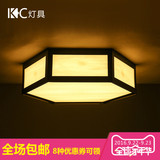 kc灯具 现代日式云石客厅创意方形吸顶灯新中式仿古餐厅卧室灯饰
