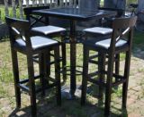 厂家直销 碳化复古实木酒吧桌椅组合 咖啡桌椅套件 高脚凳吧台椅
