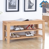 简约现代鞋架实木置物架北欧田园橡木换鞋凳小户型客厅整装经济型