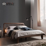 北欧简约实木床 橡木床日式现代实木床1.8米双人床小户型卧室家具