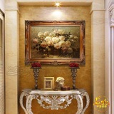 欧式纯手绘油画古典花卉家居别墅客厅玄关装饰画壁炉卧室HH1770
