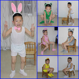 六一儿童动物演出服幼儿卡通表演服装小白兔舞蹈服鸡鸭青蛙短袖夏