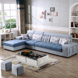 感享家居大户型转角沙发布艺沙发可定制贵妃床客厅组合变形布沙发