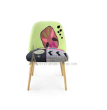 西班牙简易实木书椅个性创意餐椅时尚印花布艺梳妆定制外贸单人椅