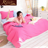 瑞世罗玛纯色加厚纯棉四件套　全棉1.8m简约素色床单被套床上用品