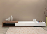 现代简约电视柜木纹茶几组合地柜储物矮柜小户型客厅家具