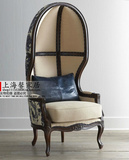 特价美式形象椅蛋壳椅 新古典太空椅休闲椅 法式高背单人沙发定制