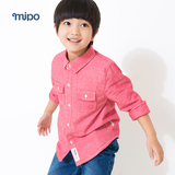 mipo童装 男童牛仔衬衫长袖纯棉宝宝衬衫加厚婴幼儿童衬衣春夏