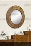 特价包邮loft美式乡村防雾家具做旧镜子实木镜框装饰相框复古浴室