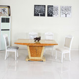 江润定制餐桌椅组合 现代仿大理石餐厅饭桌小户型4人位长方形餐桌
