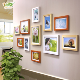 彩色实木卧室照片墙相框墙10寸欧式客厅创意挂墙宜家办公室相片墙