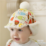 韩国代购男女童婴儿帽子冬天宝宝套头帽儿童帽小孩帽加绒加厚护耳
