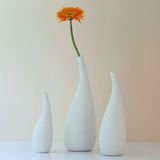 德国ASA外贸原单 纯白水滴造型陶瓷花瓶 装饰艺术摆件 宜家简约风