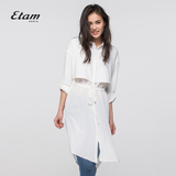 艾格 ETAM 2016夏新品S雪纺纯色中袖外套16012113186