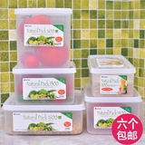 日本进口保鲜盒 塑料冰箱收纳盒整理盒 长方形密封盒水果冷藏盒