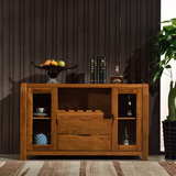 全实木餐边柜 酒柜储物柜现代中式餐厅系列橱柜胡桃木茶水柜H603