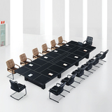 高档大型办公家具会议桌会议台办公台全贴皮面会议室桌椅简约现代
