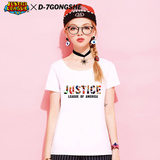 第七公社 创意字母女半袖2016新款夏季女装韩版修身印花短袖t恤潮
