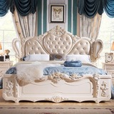 欧式床双人主卧大床 2米2.2米法式床真皮床结婚床卧室别墅公主床