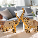 欧式客厅装饰品 简约现代 新房酒柜家居动物摆件陶瓷大象结婚礼物