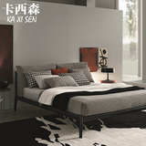 卡西森软床现代真皮1.5 1.8米双人床时尚大小户型婚床可拆洗布床