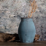 wimiss 素陶手工做旧粗陶花瓶复古陶罐 土陶装饰花器摆件小口大罐