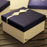 高档绸缎礼品盒正方形三八妇女节蝴蝶结礼物包装盒商务礼品盒包邮