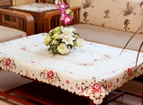 欧式田园刺绣镂空茶几布桌布布艺长方椭圆形餐桌布椅垫椅套套装