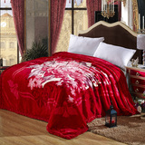 双层拉舍尔毛毯2米9斤毯子冬季保暖婚庆毯毛绒加厚双人大红正品