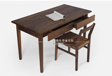 黑胡桃木书桌写字台电脑桌实木家具现代中式北京厂家直销可以定制