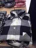 日本优衣库代购一品女装 法兰绒格子衬衫(长袖) 161545