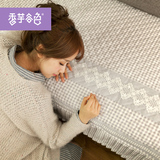 韩式公主风沙发垫 格子防滑沙发套 百褶荷叶边拼布沙发垫布艺坐垫