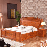 红木家具全实木花梨木床1.8米雕花床 明清古典双人床仿古卧室家具