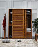 现代中式 板木质宜家实木移门推拉趟门衣柜两门整体衣柜包邮特价