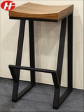 鸿福来 创意美式LOFT铁艺实木椅子仿古做旧吧台椅餐桌椅高脚凳子