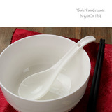 陶瓷拉面勺 大号汤勺 日式餐厅汤面勺 韩国大碗面勺 长度17cm
