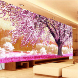 蒙娜丽莎印花十字绣初恋的地方樱花树客厅大幅最新款现代简约挂画