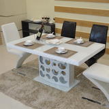 蓝澜 钢化玻璃餐桌 咖啡时尚方桌客厅创意白色餐桌椅组合清仓特价