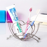 不锈钢创意放牙膏牙刷架子浴室卫生间情侣用品洗漱口杯牙具座挂架