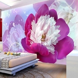 特价大型壁画3D立体电视背景壁纸客厅卧室无纺布墙纸紫色大牡丹花