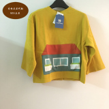 TYAKA/SHA2016塔卡沙建筑系列黄色数码印花小房子七分袖T恤MJF08